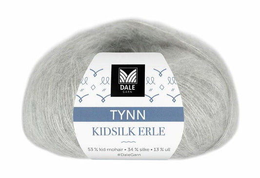 Lys glå melert 4002 - Tynn Kid Silk Erle