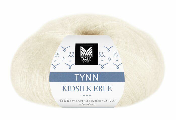 Hvit 4001 - Tynn Kid Silk Erle